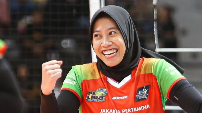 Megawati Hangestri saat bermain untuk Jakarta Pertamina Enduro