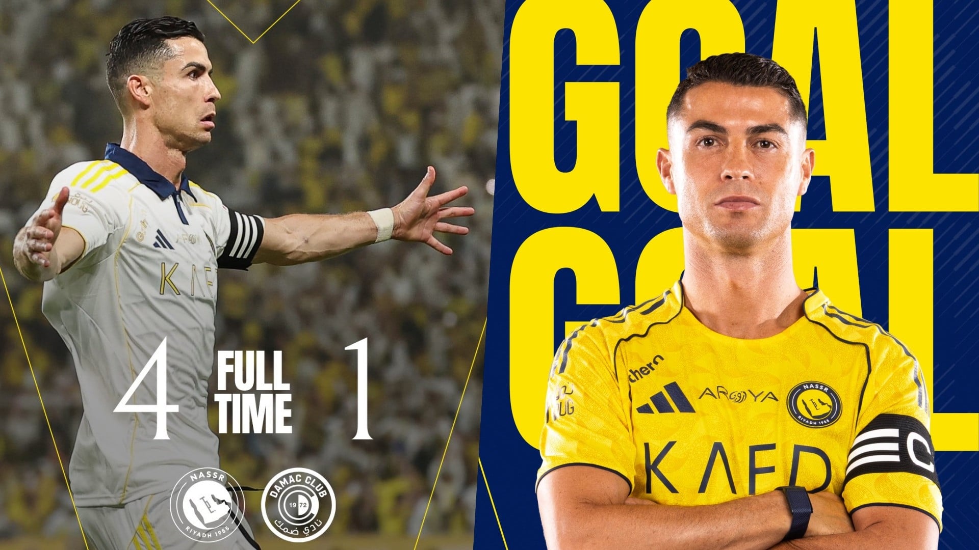 Cristiano Ronaldo cetak dua gol di laga Al Nassr vs Damac FC Liga Pro Saudi 2025/2026, Jumat (22/5/2026) dini hari WIB.