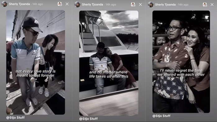 Unggahan Story TikTok milik Sherly Tjoanda seakan tengah merasakan rindu kepada sosok mendiang Benny Laos
