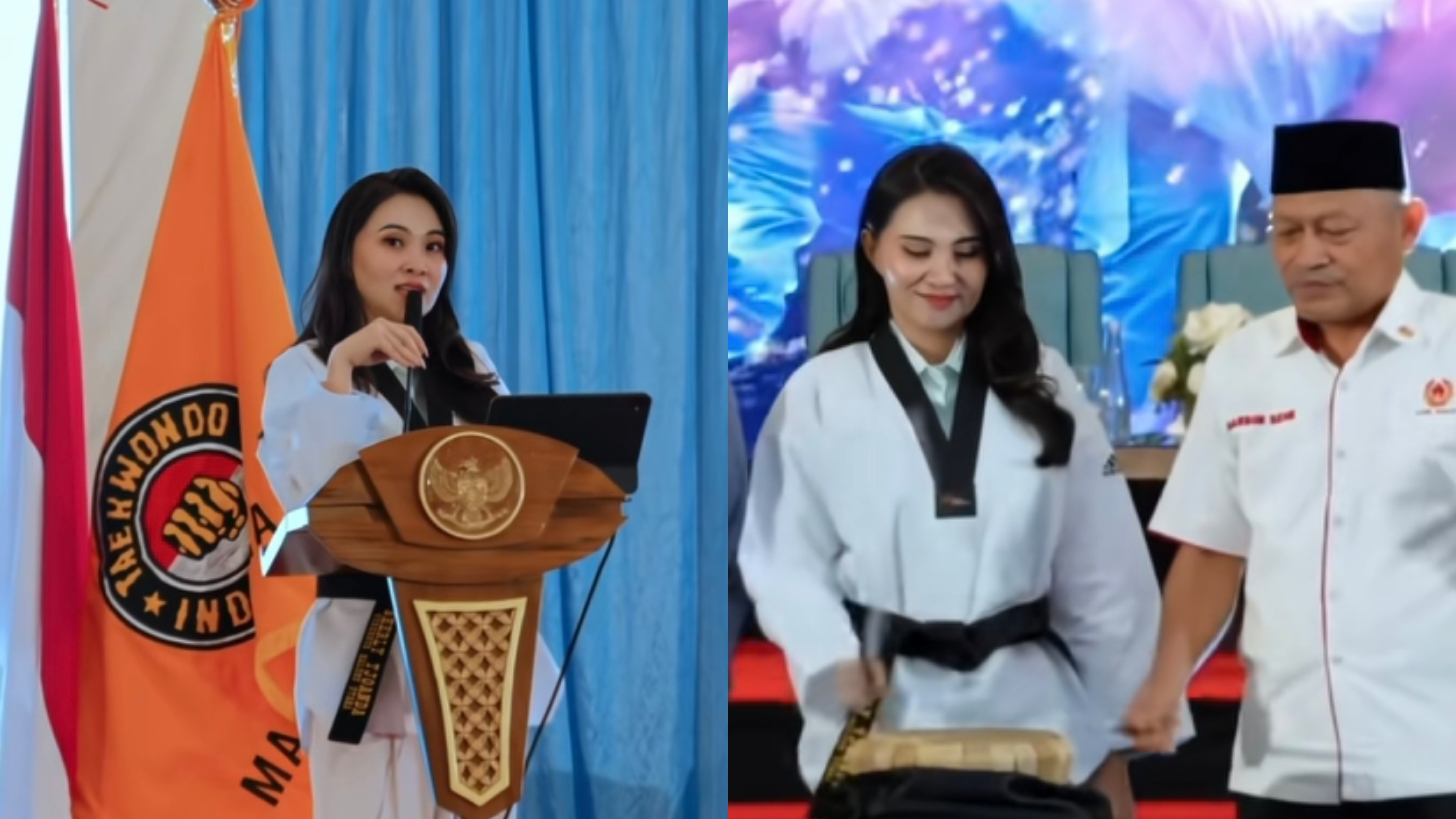 Sherly Tjoanda berpenampilan Bak Atlet Taekwondo