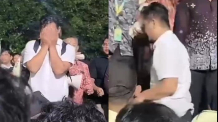 Ayah mahasiswa Politeknik Negeri Jakarta (PNJ) terduga pelaku ciuman sesama jenis berinisial ARM meminta maaf viral di media sosial