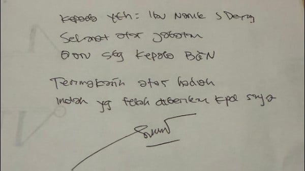 Ditetapkan Jadi Tersangka Korupsi MBG, Sony Sonjaya Tulis Surat untuk Kepala BGN Nani S Deyang: Terimakasih Atas Hadiah Indah