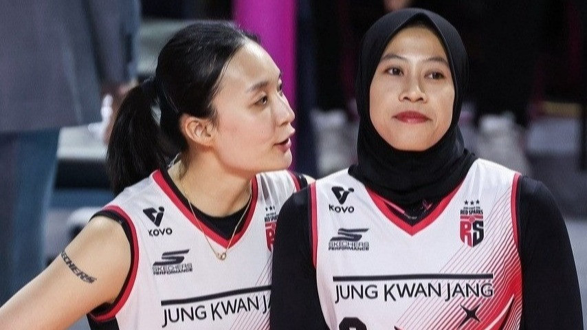 Pyo Seung-ju dan Megawati Hangestri saat di Red Sparks