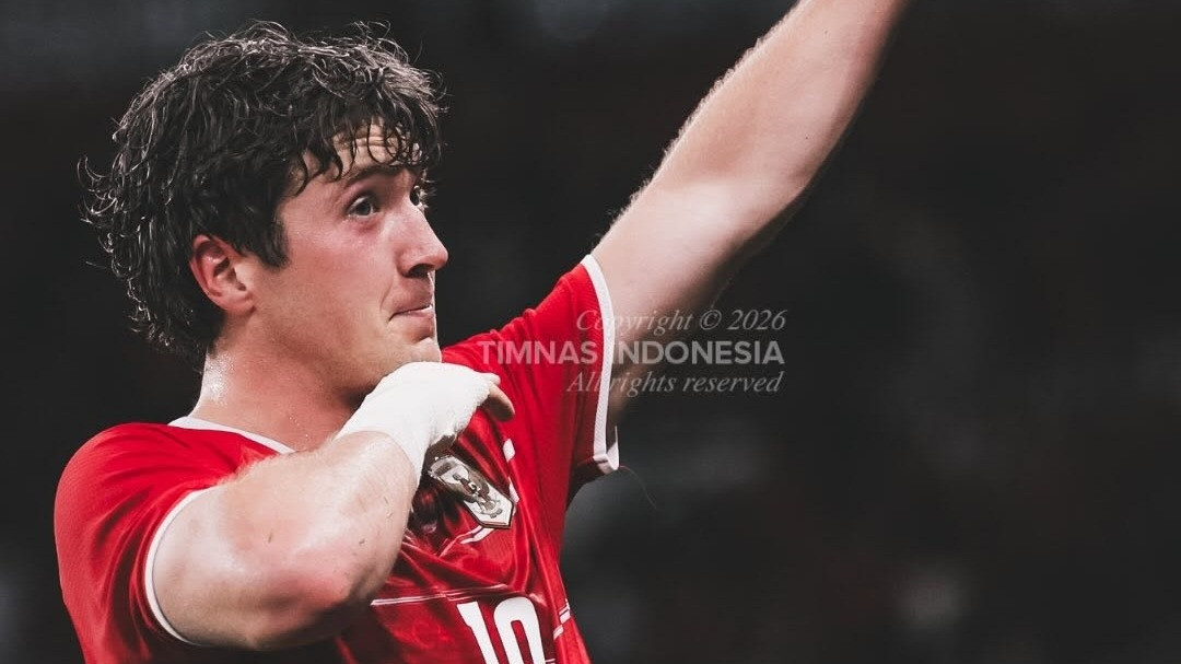 Selebrasi Ole Romeny saat menjebol gawang Oman dalam laga FIFA Matchday, Jumat (5/6/2026) di SUGBK, Senayan, Jakarta.