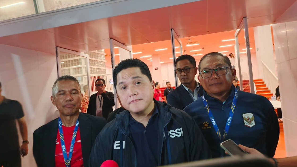 Ketua Umum PSSI Erick Thohir usai Laga Timnas Indonesia di FIFA Matchday