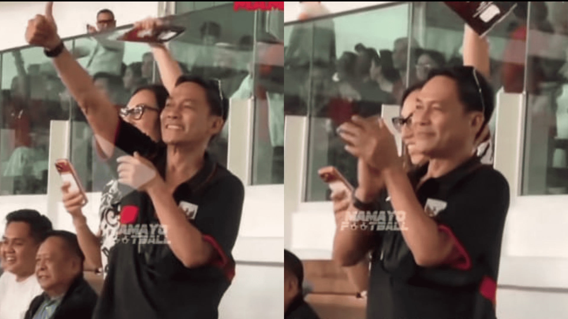 Ayah Emil Audero saat menonton pertandingan Timnas Indonesia vs Oman