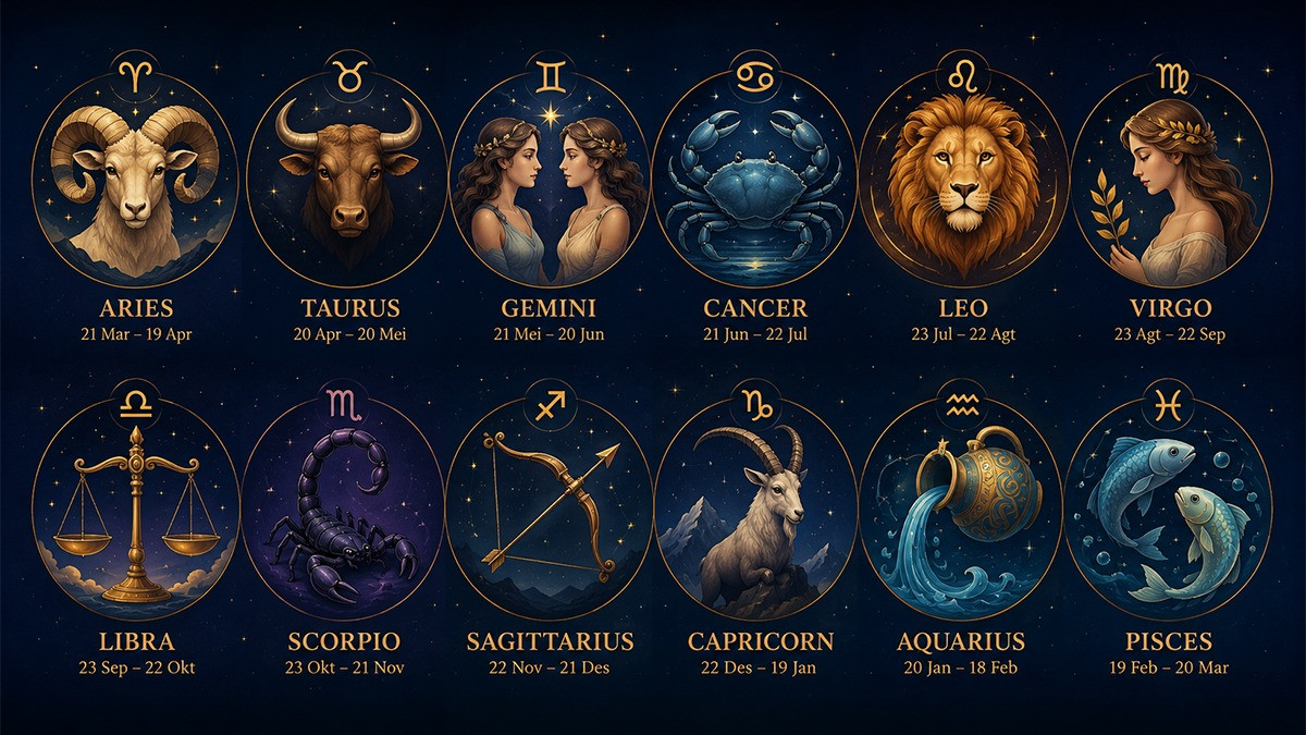 Ilustrasi 12 Zodiak