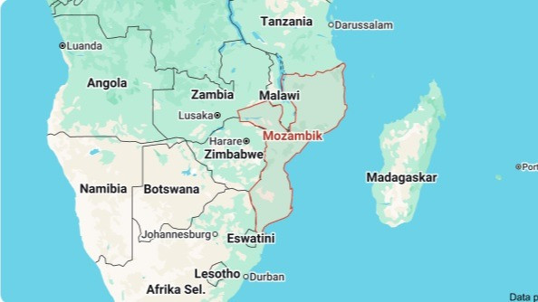Peta negara Mozambik