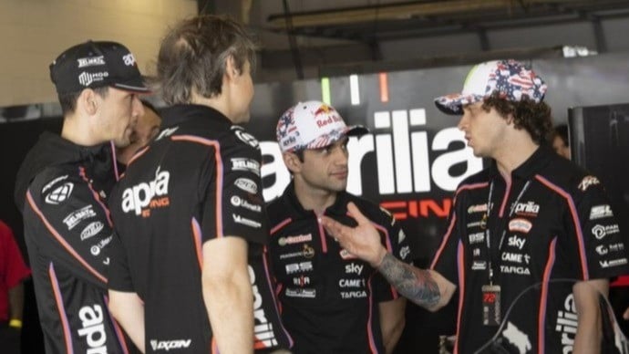 Dua pembalap Aprilia, Jorge Martin dan Marco Bezzecchi