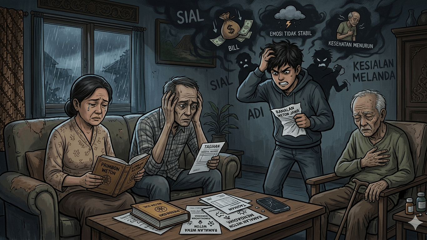 Ilustrasi ramalan weton mendapat kesialan