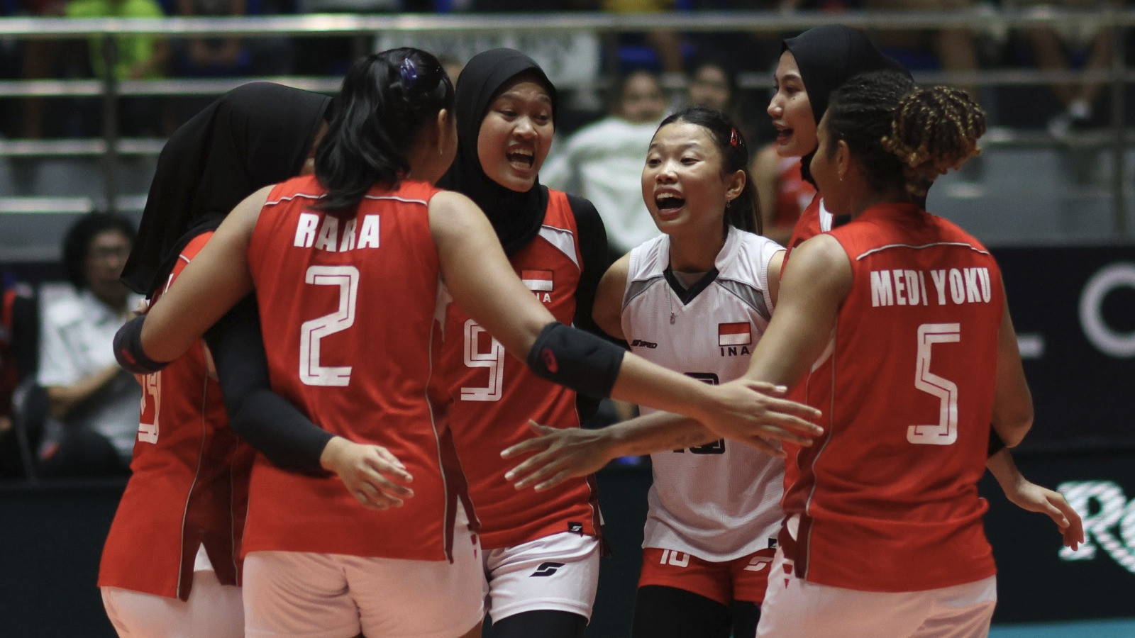 Selebrasi pemain Timnas Voli Putri Indonesia di AVC Women s Cup 2026.