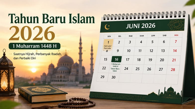 Ilustrasi tahun baru Islam 1448 H/2026