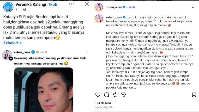 Adu Mulut dengan Warganet, Ruben Onsu Pertanyakan Tudingan Dengki terhadap Giorgio Antonio: Iri yang Mana?
            - galeri foto