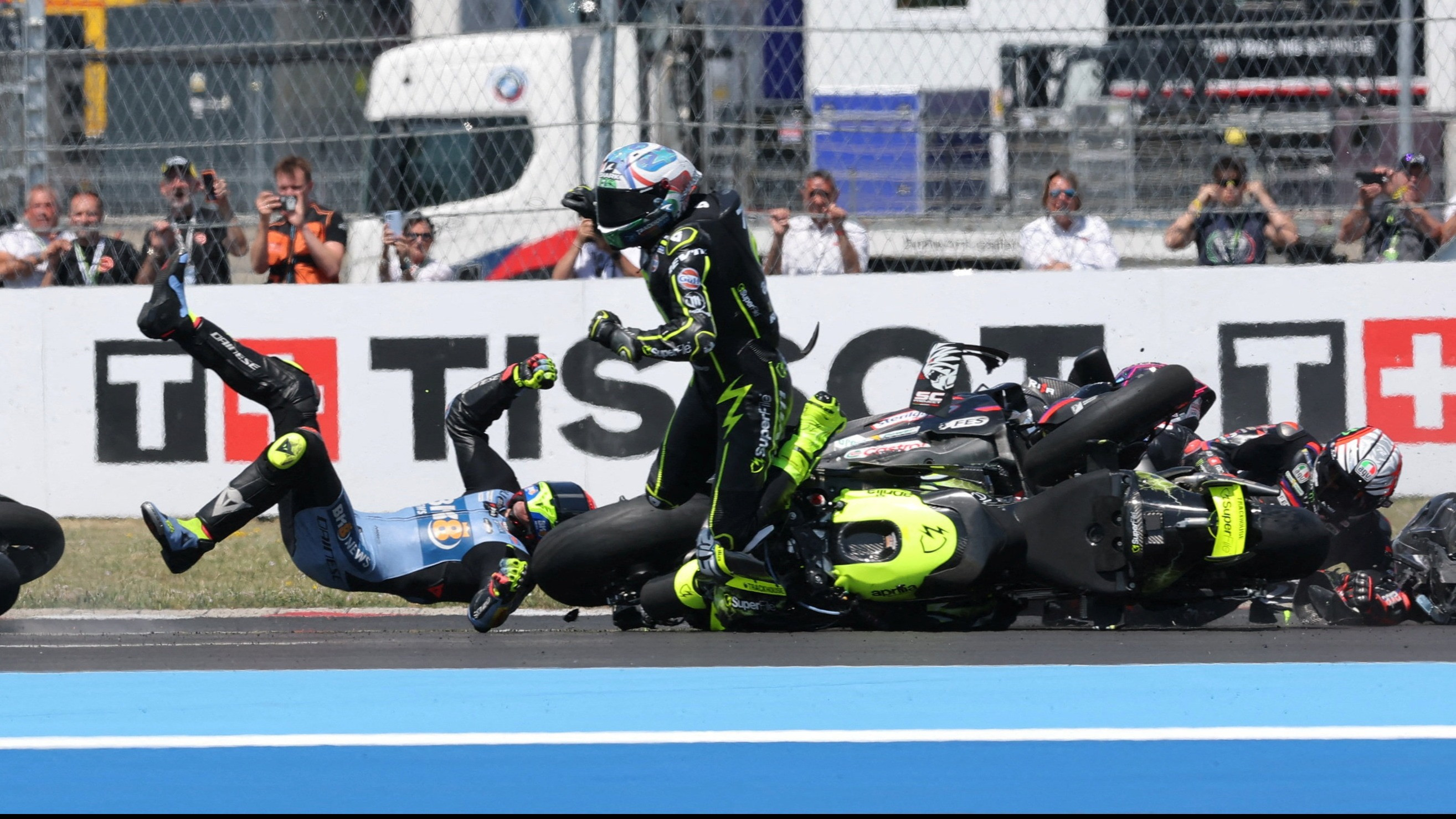 Rider VR46, Fabio Di Giannantonioa Crash saat MotoGP Hungaria 2026