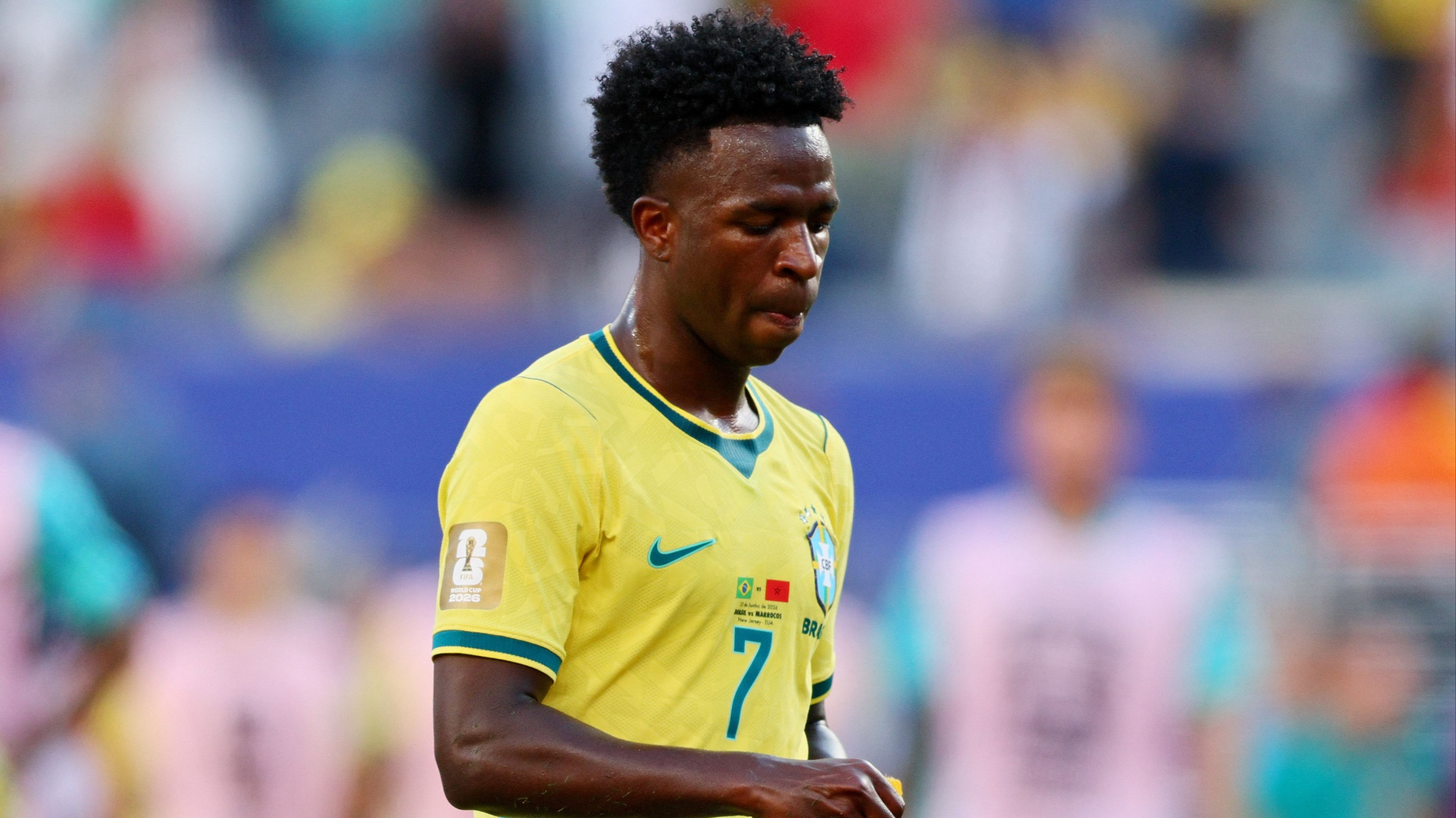 Pemain Timnas Brasil, Vinicius Junior saat Menghadapi Maroko di Piala Dunia 2026