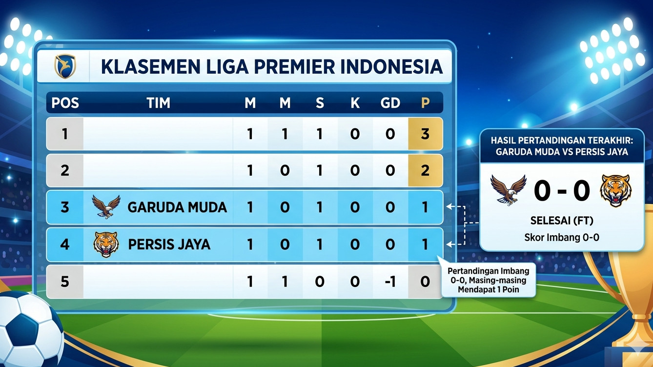 Ilustrasi klasemen dalam sepak bola