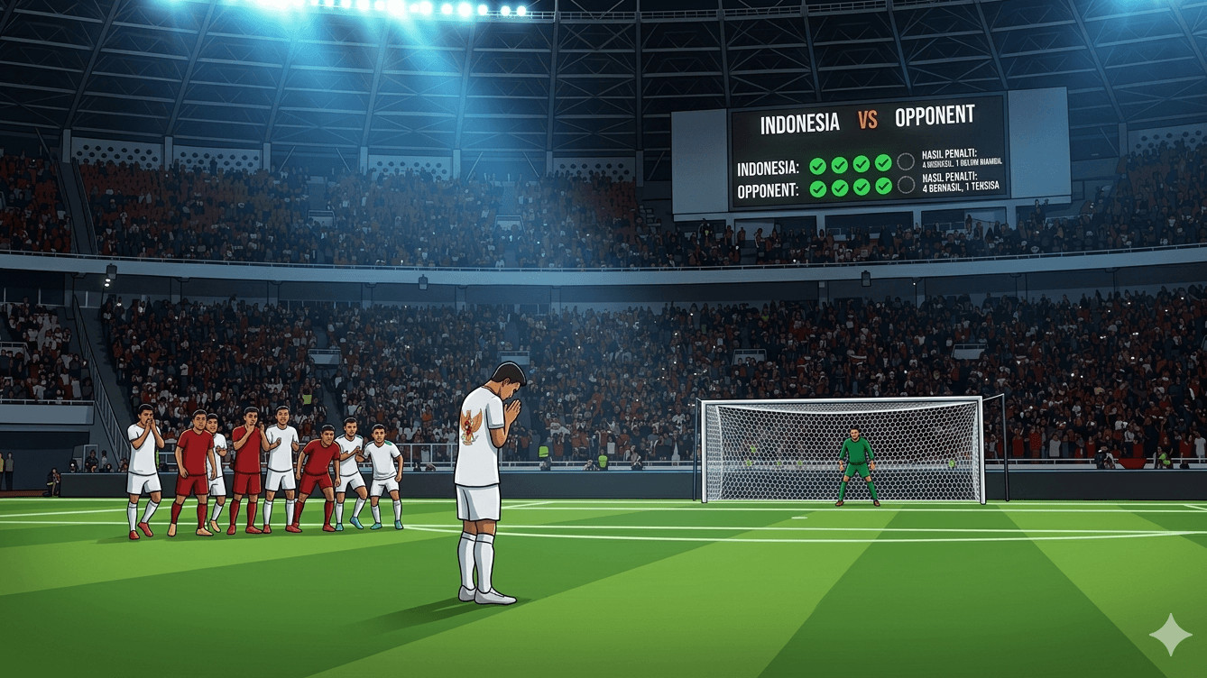 Ilustrasi adu penalti dalam pertandingan sepak bola