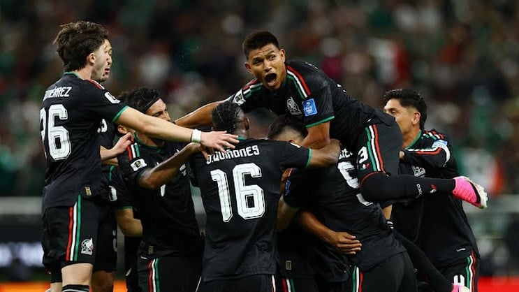 Selebrasi Pemain Meksiko usai Cetak Gol ke Gawang Korea Selatan di Piala Dunia 2026