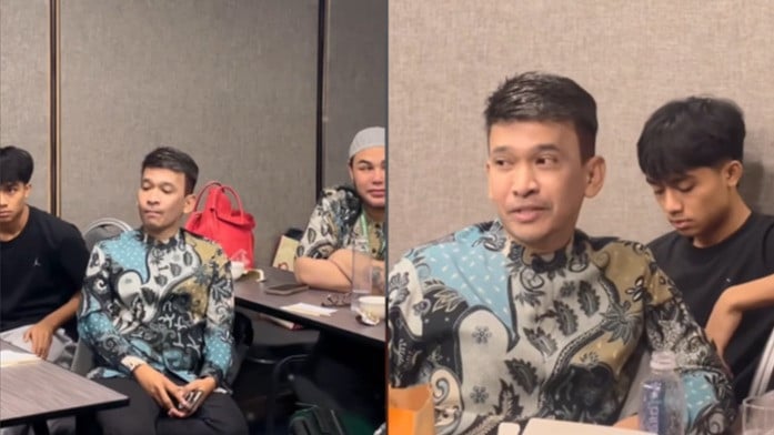 Momen Ruben Onsu ditemani Betrand Peto jelang berangkat umrah