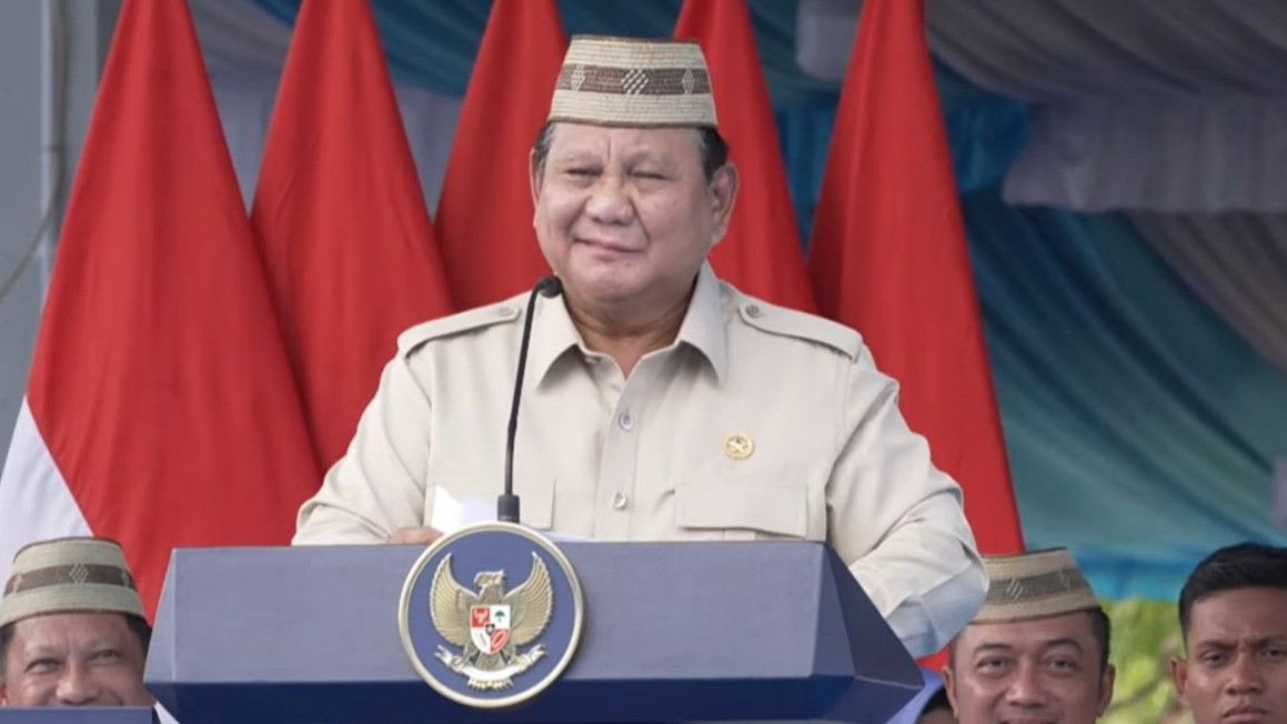 Presiden RI Prabowo Subianto saat sambutan di acara Puncak Pekan Nasional (PENAS) Petani dan Nelayan XVII di Kabupaten Gorontalo