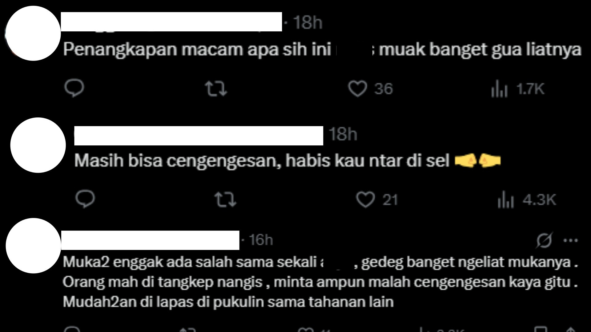 Komentar netizen mengenai Taufik Hidayat yang terlihat santai saat ditangkap oleh pihak kepolisian.