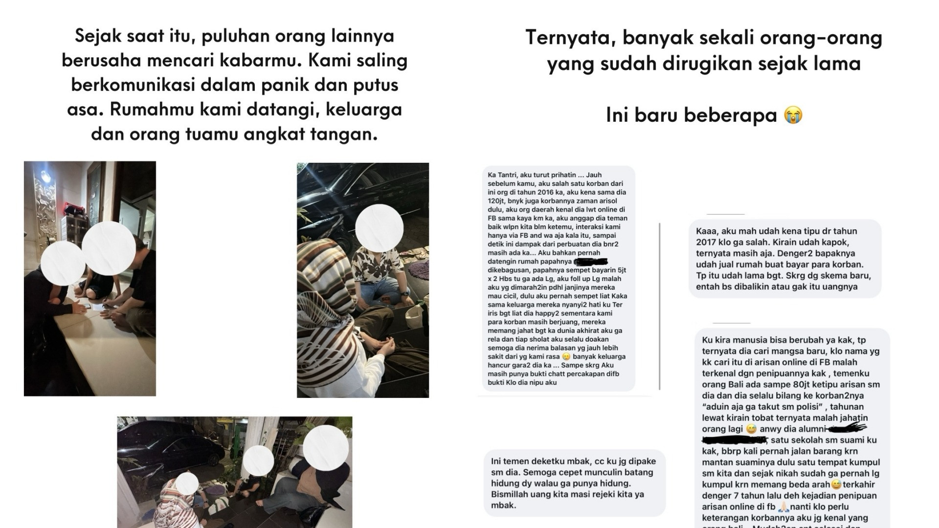 Korban penipuan yang diduga dilakukan oleh Poppy Nupitasari