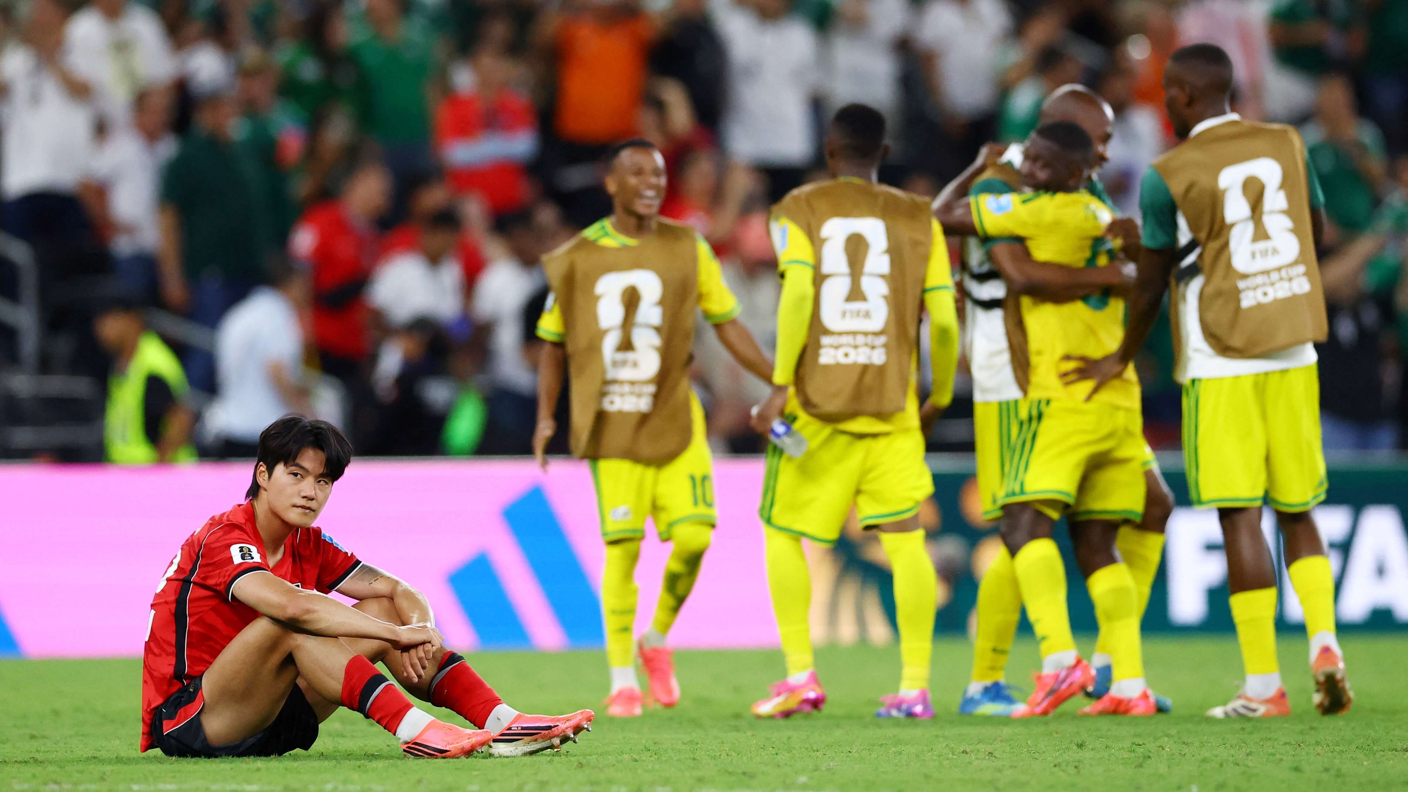Seol Young-Woo terlihat kecewa usai laga Afrika Selatan vs Korea Selatan di Piala Dunia 2026