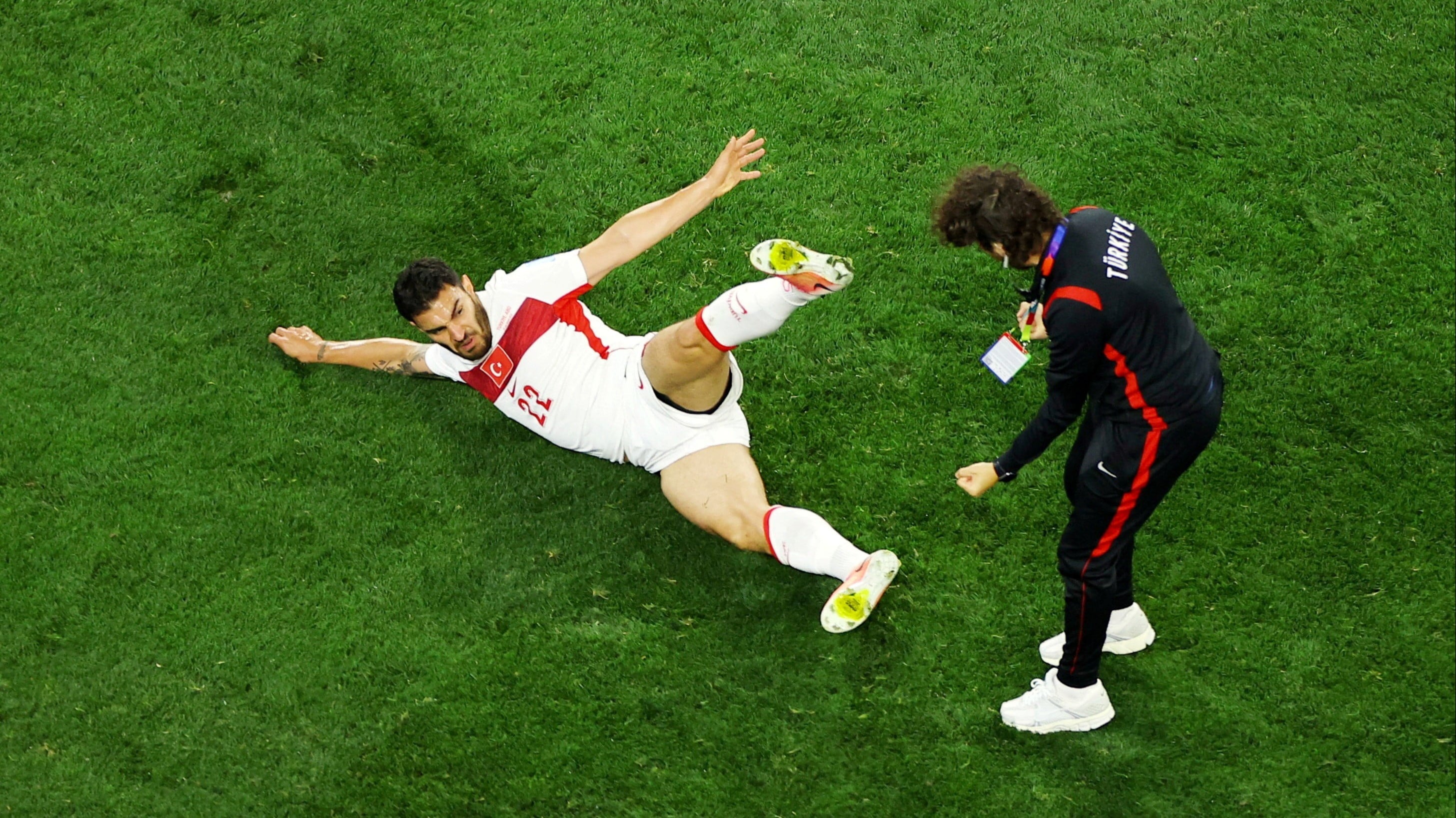 Selebrasi Kaan Ayhan dalam laga Turki vs Amerika Serikat di Piala Dunia 2026