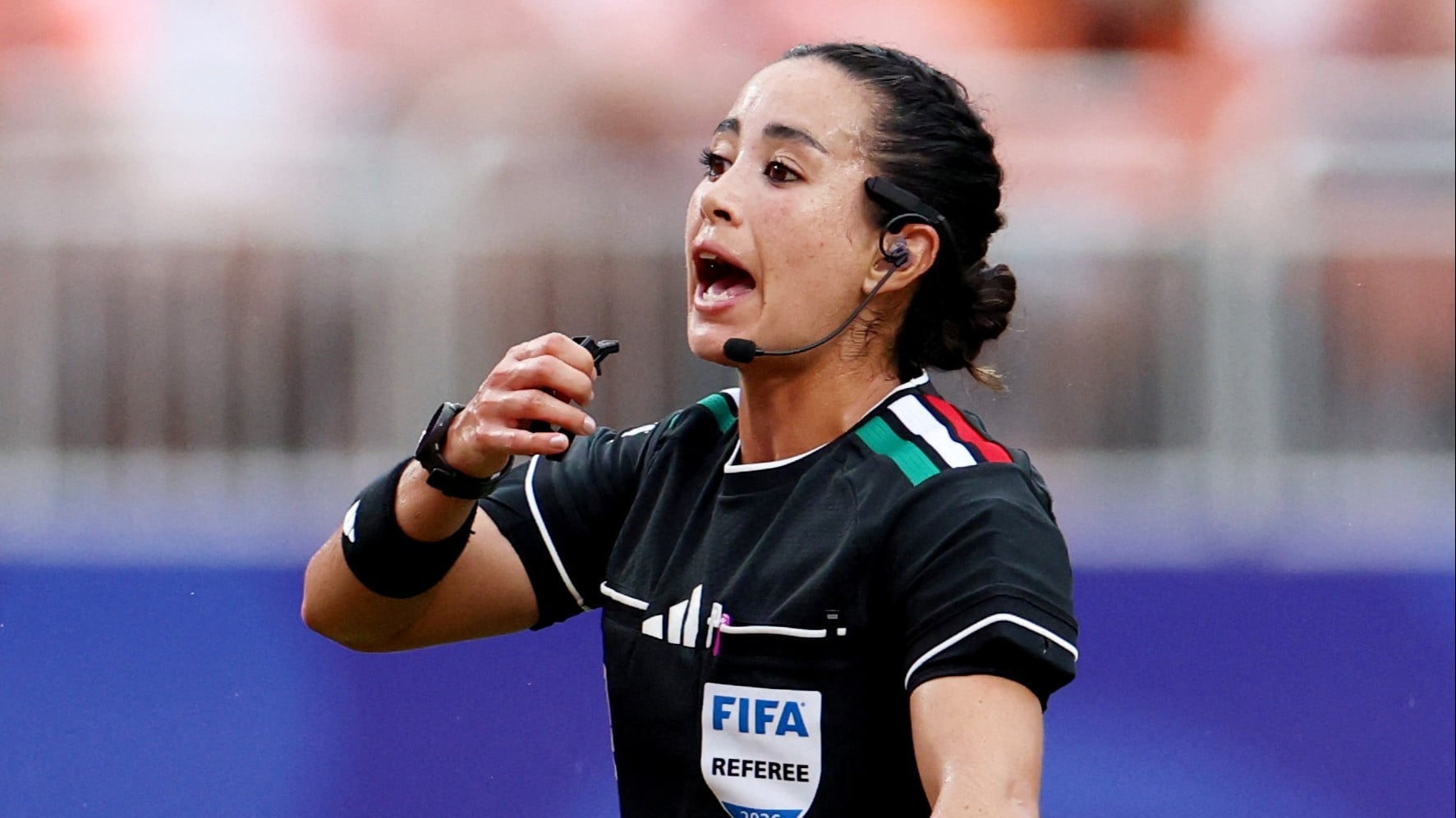 Katia Itzel Garcia, wasit utama dalam laga Tunisia vs Belanda di Piala Dunia 2026, Jumat (26/6/2026).