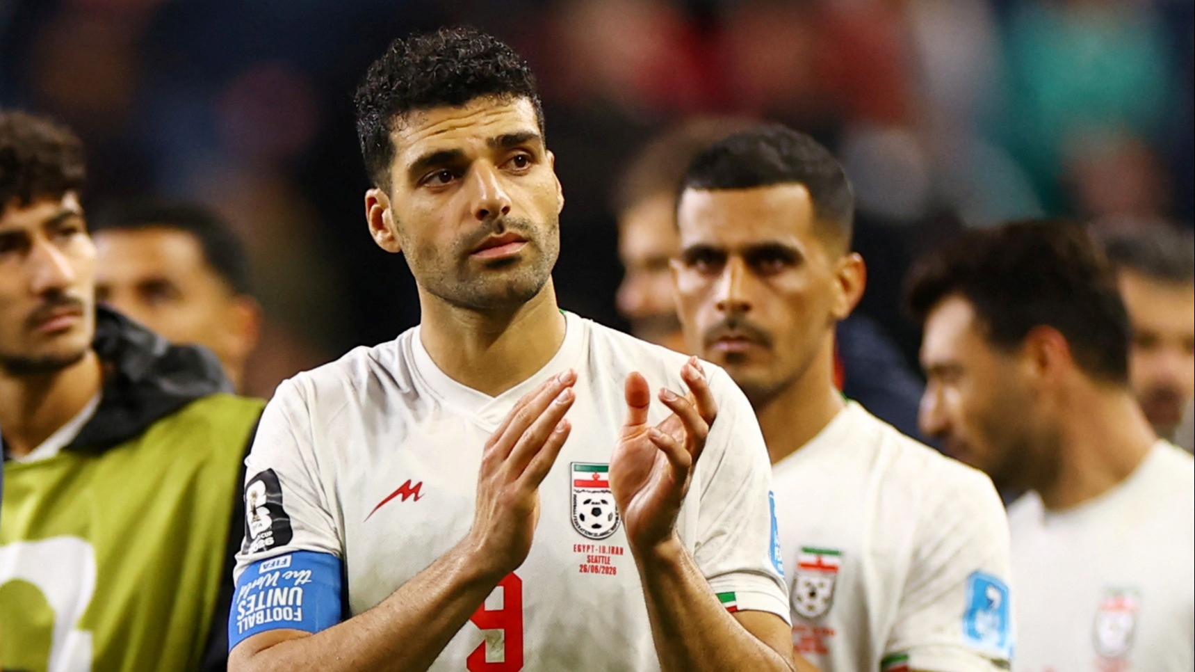 Kapten Timnas Iran, Mehdi Taremi, dalam laga Mesir vs Iran di Piala Dunia 2026