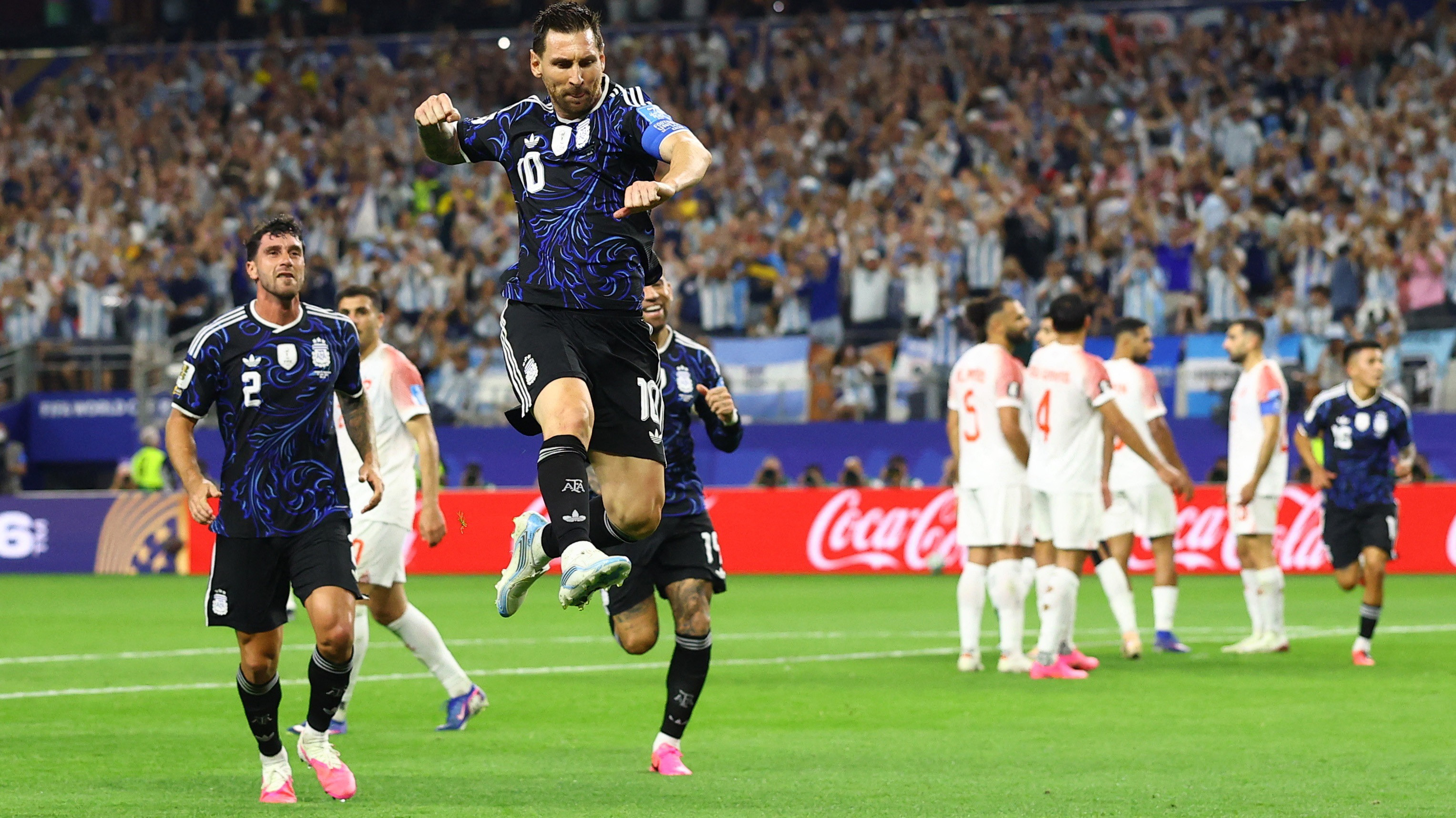 Pemain Timnas Argentina, Lionel Messi saat Cetak Gol di Piala Dunia 2026