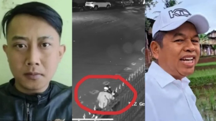 Kolase foto Taufik Hidayat - Rekaman CCTV Taufik datangi rumah dinas Gubernur Jabar Dedi Mulyadi