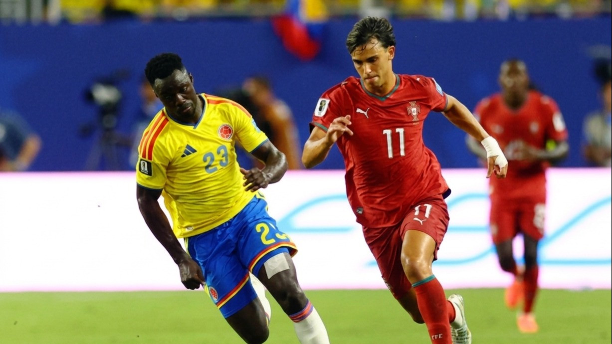 Joao Felix (kanan) dalam laga Kolombia vs Portugal di Piala Dunia 2026
