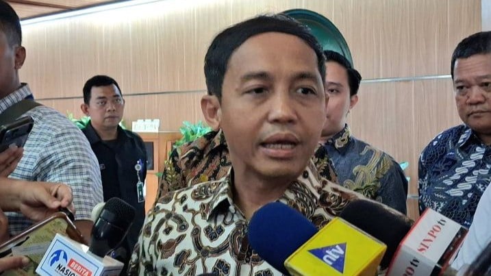 Menteri Kehutanan (Menhut) Raja Juli Antoni dalam konferensi pers terkait pencatutan namanya dalam OTT KPK Bupati Kuantan Singingi di Kantor Kemenhut, Jakarta, Jumat (3/7/2026).