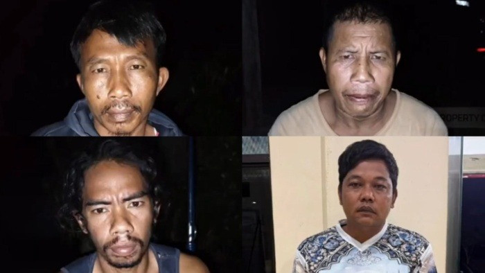 Tampang 4 pelaku pembunuhan tapir yang disembelih lalu dimasak rica-rica di Mesuji, Lampung