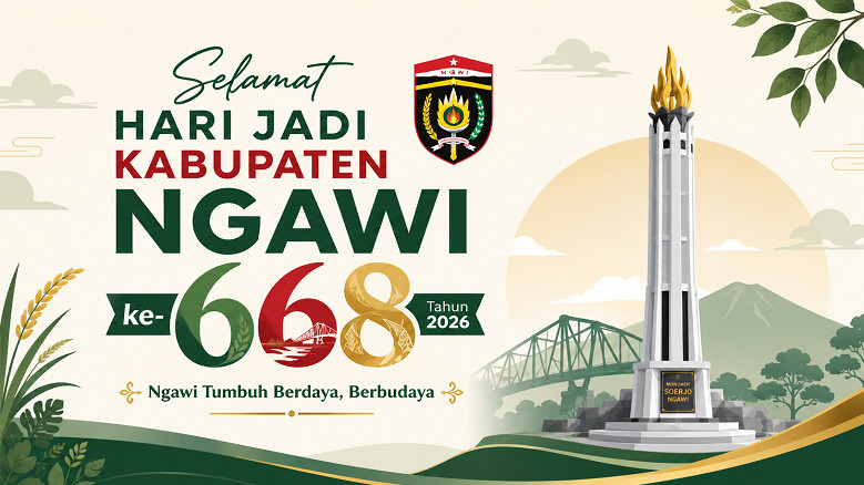Ilustrasi Hari Jadi Kabupaten Ngawi ke-668