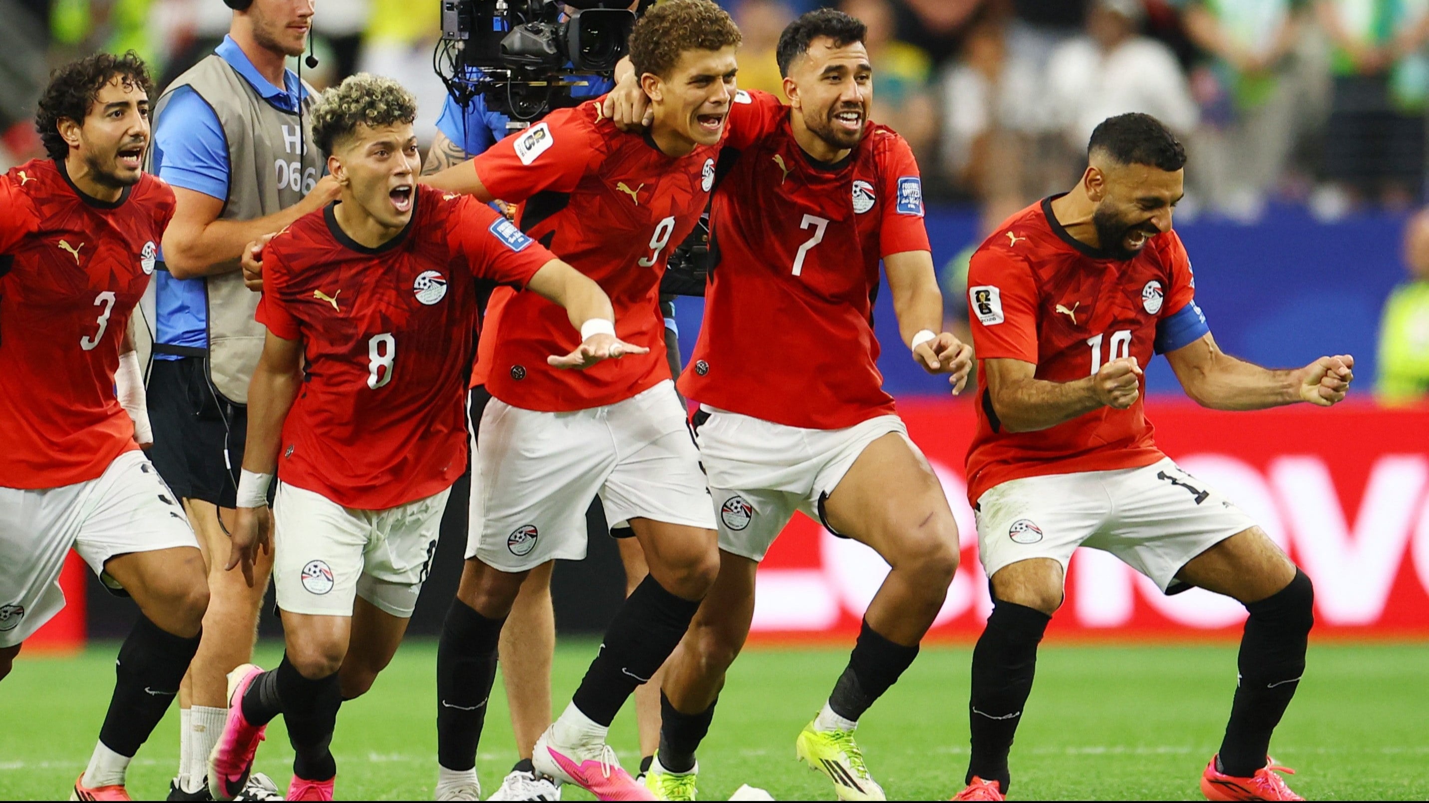 Selebrasi Pemain Mesir usai Lolos 16 Besar Piala Dunia 2026