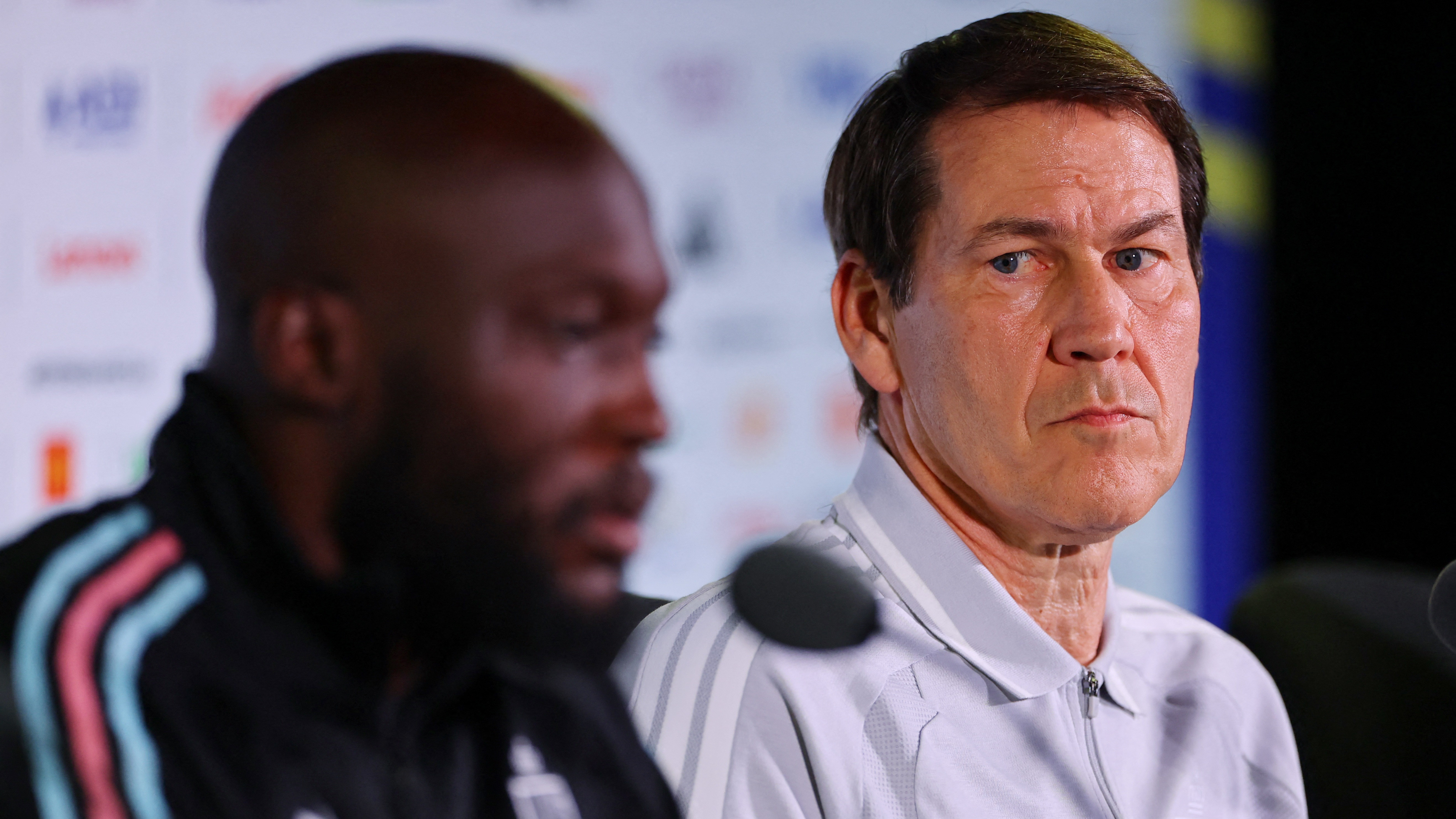 Pemain TImnas Belgia, Romelu Lukaku bersama Sang Pelatih, Rudi Garcia