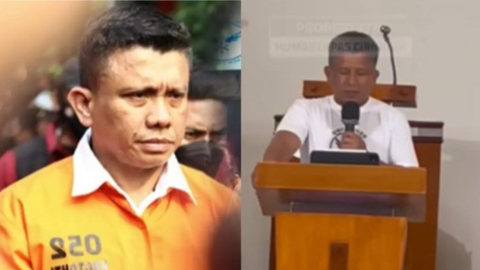 Kolase foto Ferdy Sambo dan aktivitas terbarunya di dalam lapas