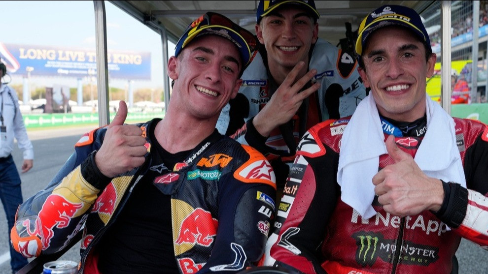 Pedro Acosta, Raul Fernandez dan Marc Marquez di MotoGP 2026