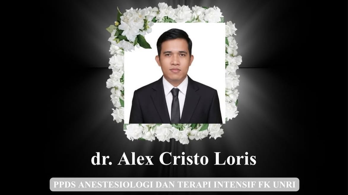 dr Alex Kristo Loris, Dokter PPDS Anestesiologi Fakultas Kedokteran Universitas Riau (RIAU) di RSUD Tengku Rafian yang ditemukan tewas di semak belukar