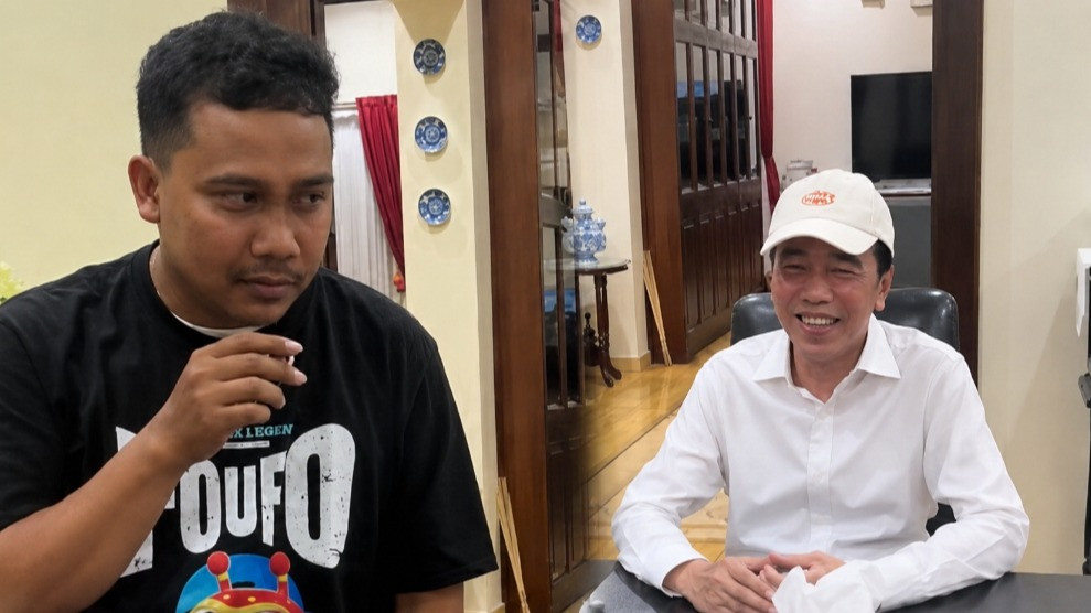 Komika Fuad Sasmita berkelakar di depan Presiden RI ke-7, Joko Widodo (Jokowi)