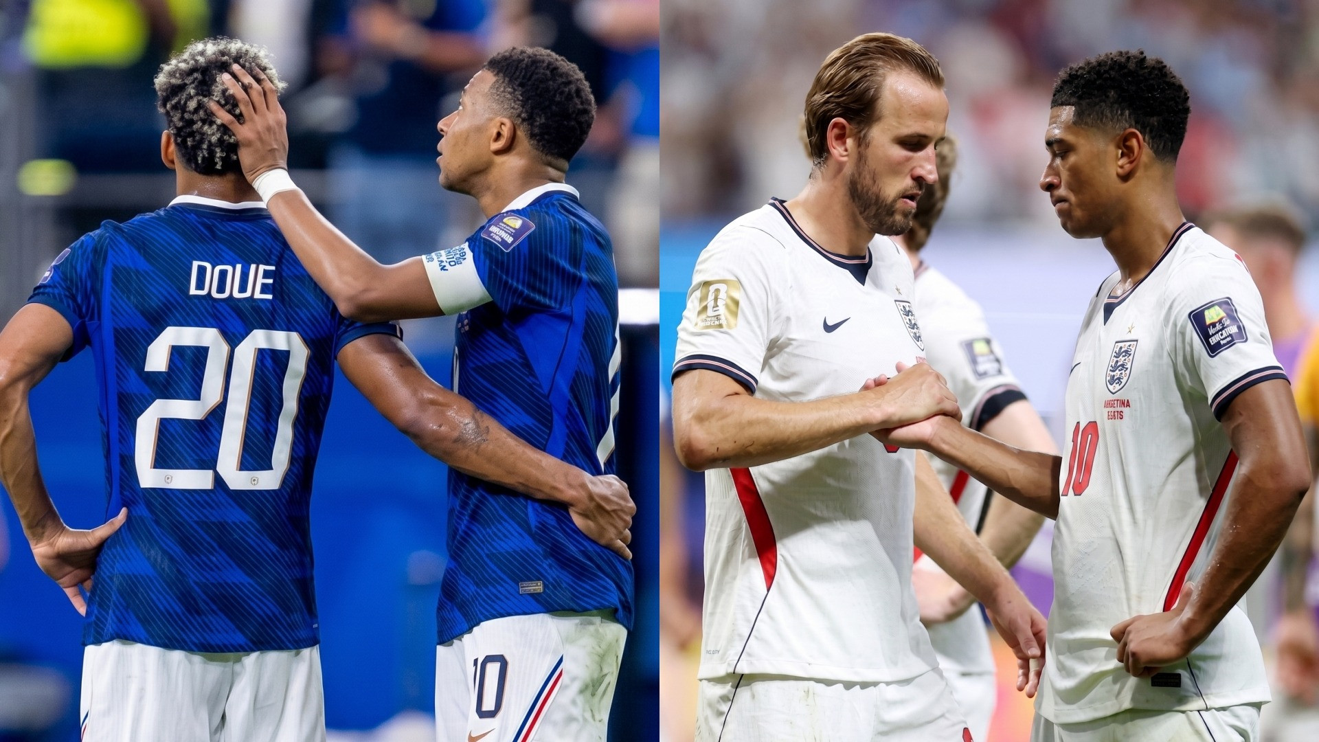 Timnas Prancis dan Inggris saat sama-sama menderita kekalahan dari Spanyol dan Argentina di babak semifinal Piala dunia 2026