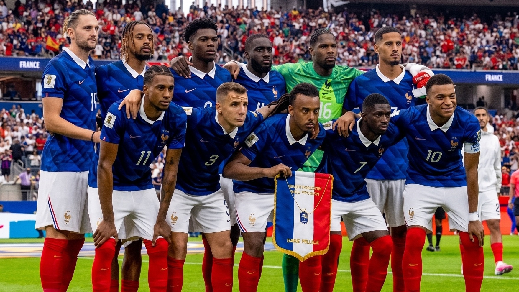 Timnas Prancis sebelum melawan Spanyol di semifinal Piala Dunia 2026
