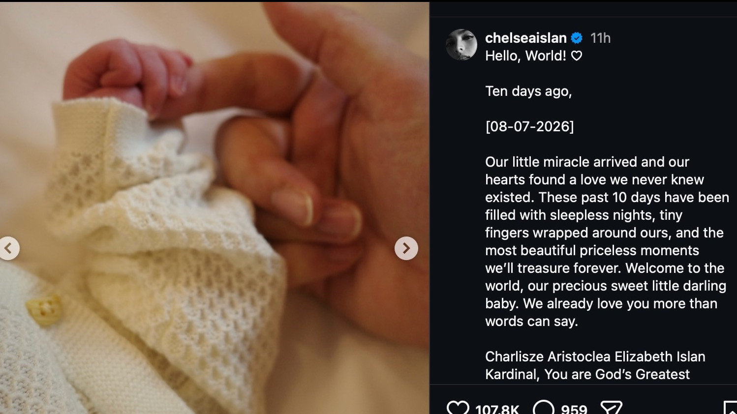 Chelsea Islan melahirkan anak pertama.