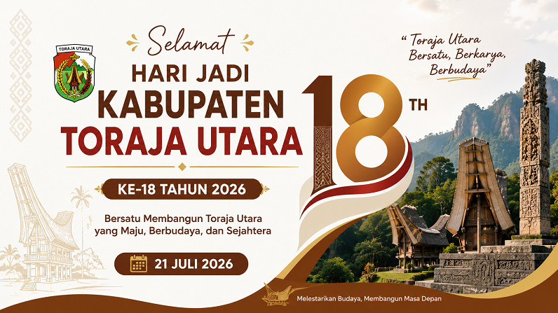 Ilustrasi Hari Jadi Kabupaten Toraja Utara ke-18