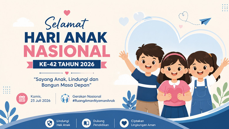 Ilustrasi Hari Anak Nasional ke-42 tahun 2026