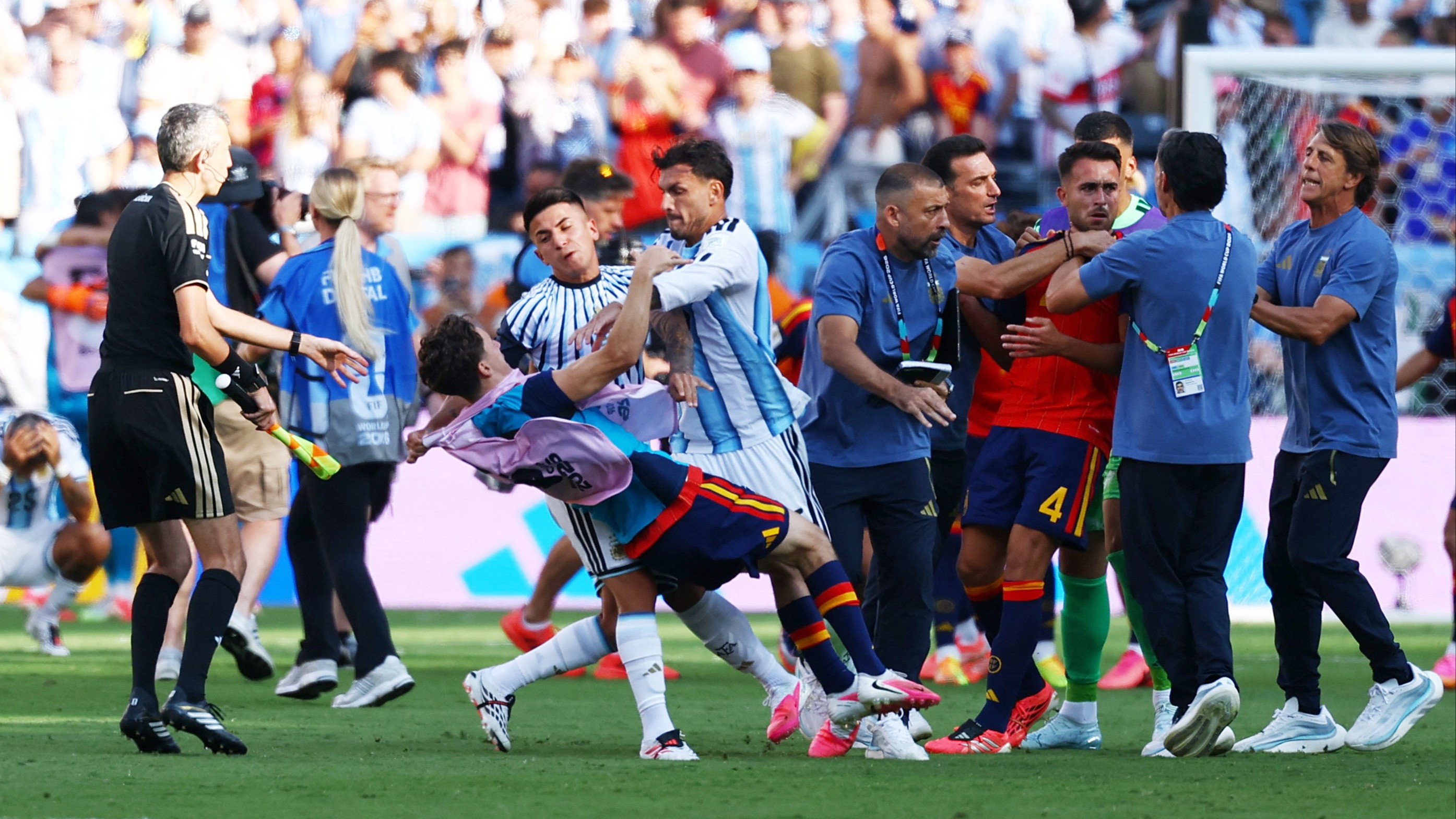 Kericuhan Usai Laga Final Piala Dunia 2026 antara Spanyol Vs Argentina
