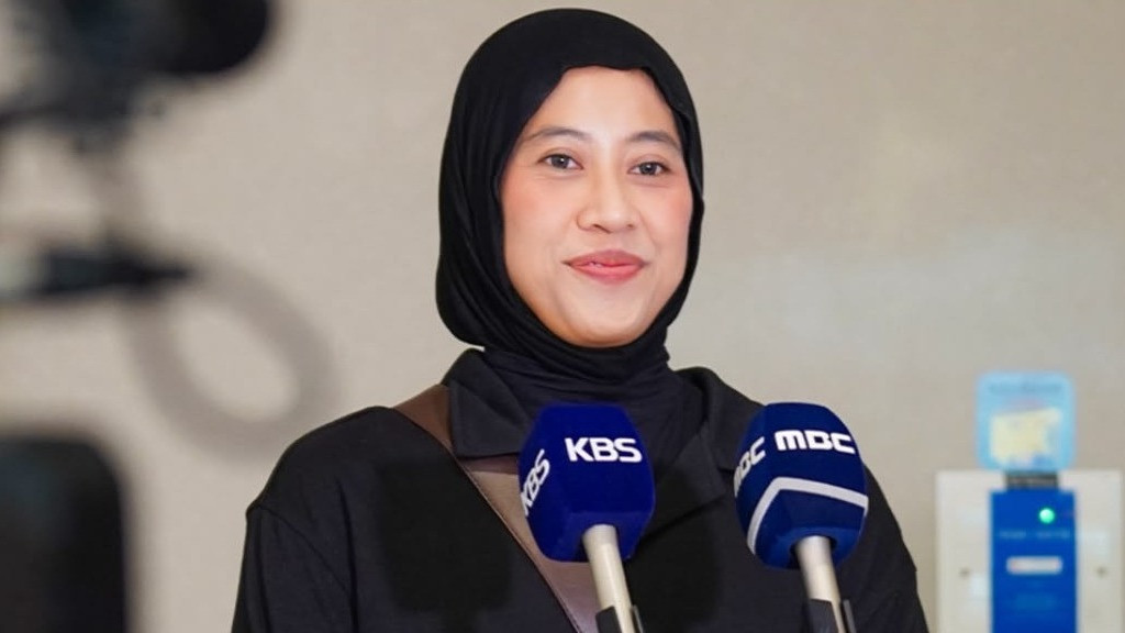 Megawati Hangestri saat tiba di Korea