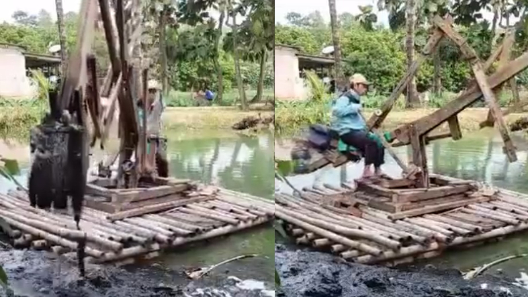 Bukan Main! Seorang Pria asal Cikampek Bikin Ekskavator dari Kayu, Belajar Secara Otodidak Lewat YouTube